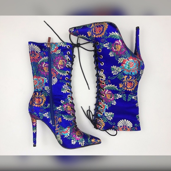 Shoes - Lace Up High Heel Boots